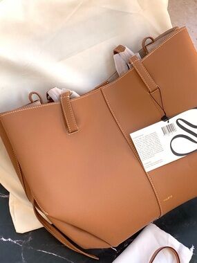 Polene Tan Leather Tote Bag